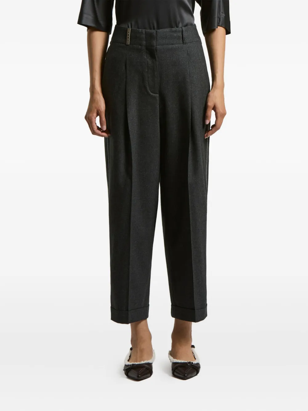 Peserico chain-detail trousers | Black | Image 1