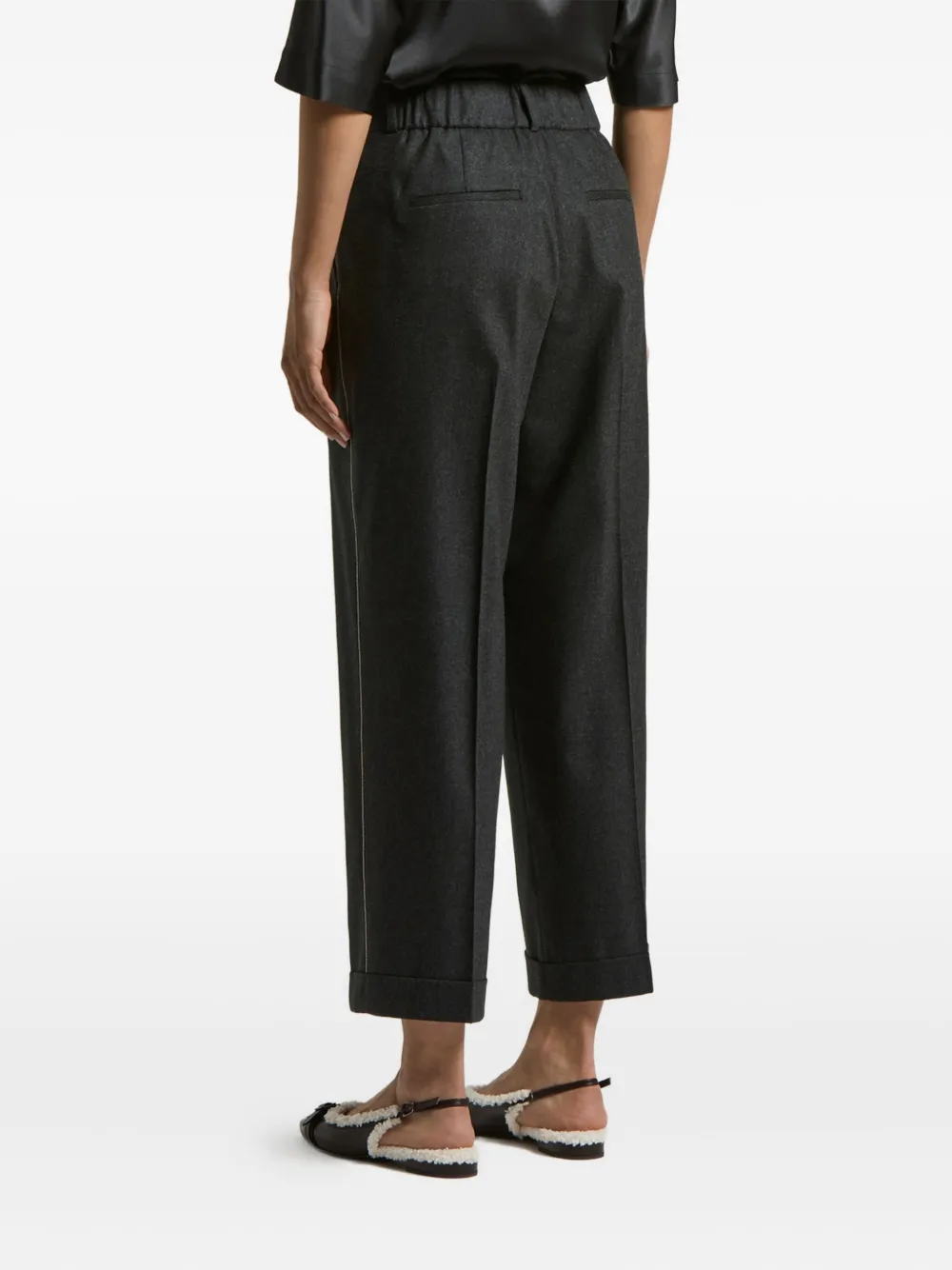 Peserico Broek met kettingdetail Zwart