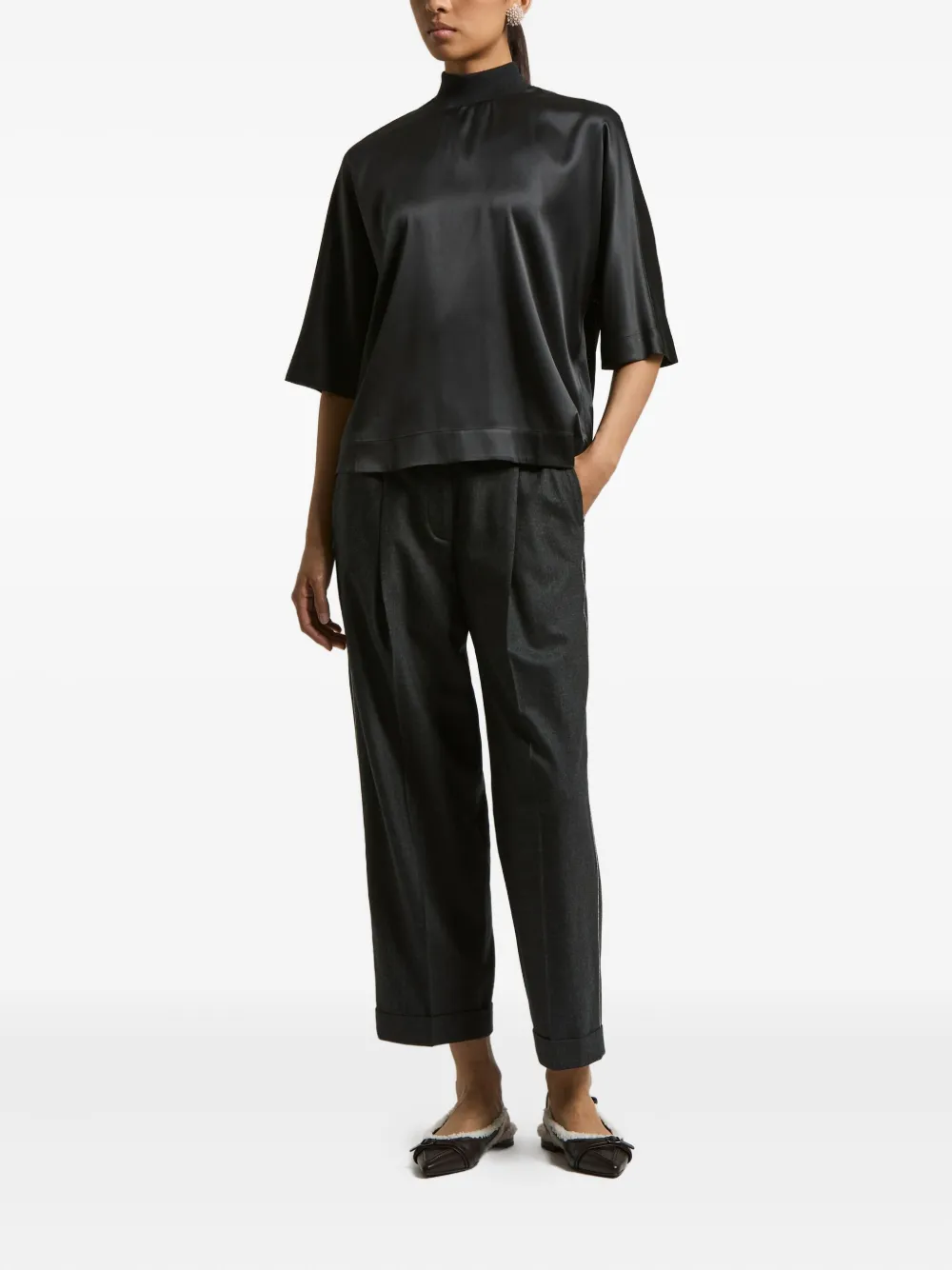 Peserico chain-detail trousers - Zwart