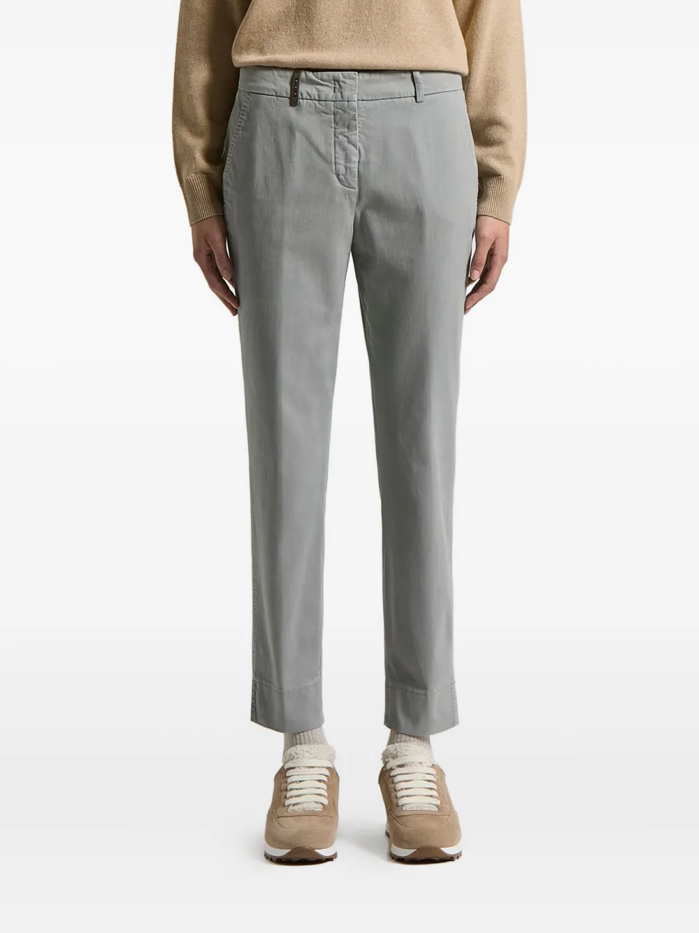Peserico Belt-loops Trousers In Gray