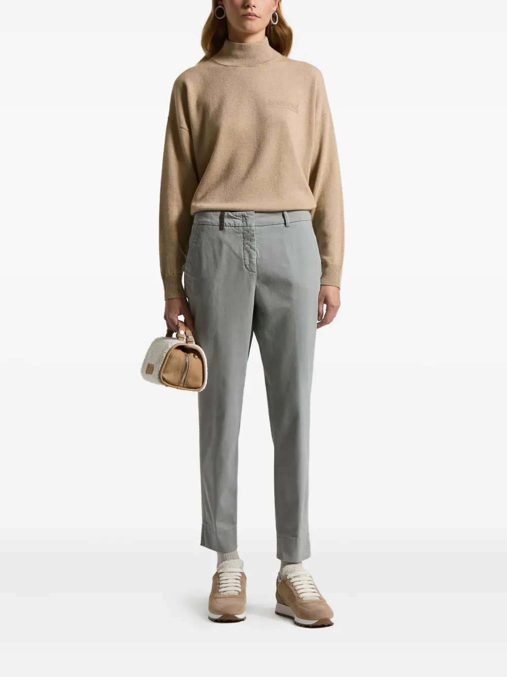 Peserico Belt-loops Trousers In Gray