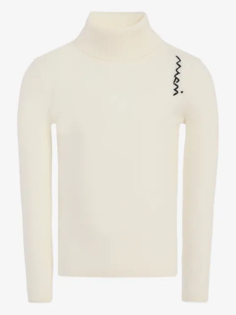 Marni Kids top con cuello de tortuga y bordado en zigzag