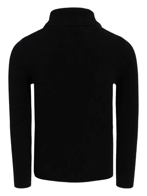 Marni Kids Logo Detail Turtleneck Sweater | Black | FARFETCH