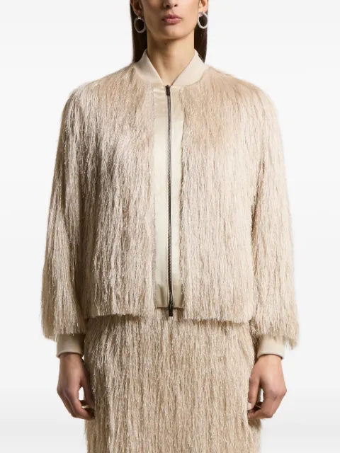 Peserico fringed bomber jacket