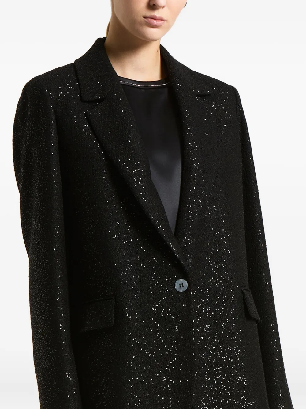 Peserico Blazer verfraaid met pailletten Zwart