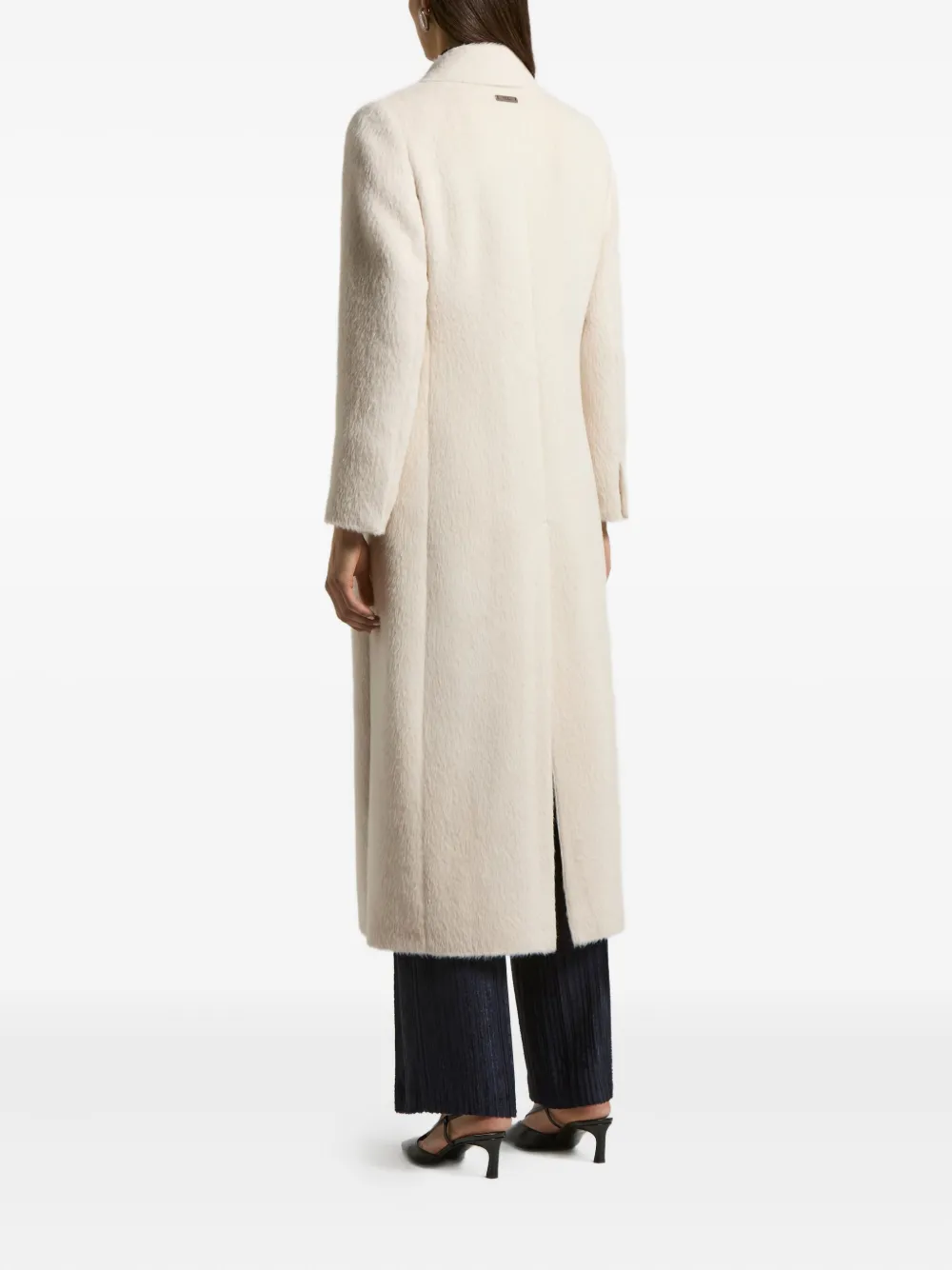 Peserico Double-breasted Coat In Neutral
