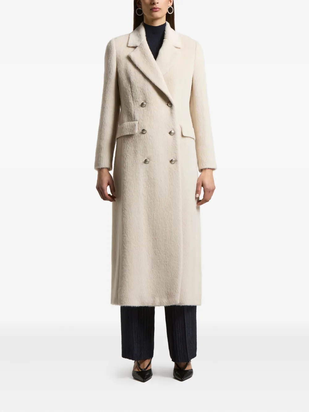 Peserico double-breasted coat | Neutrals | Image 1