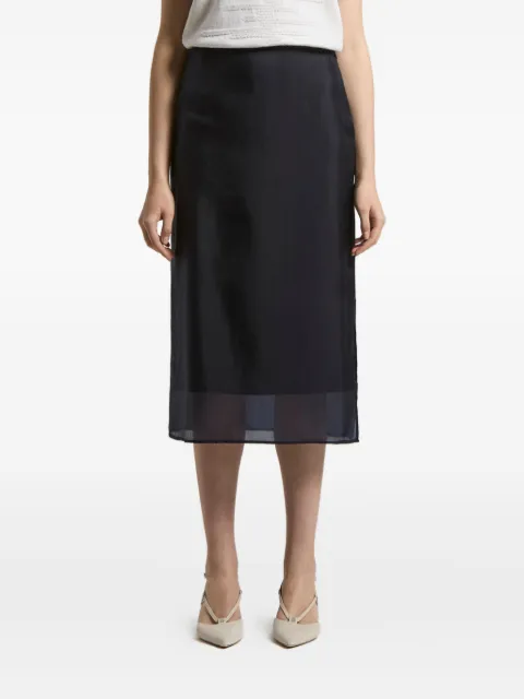 Peserico silk-panel midi skirt