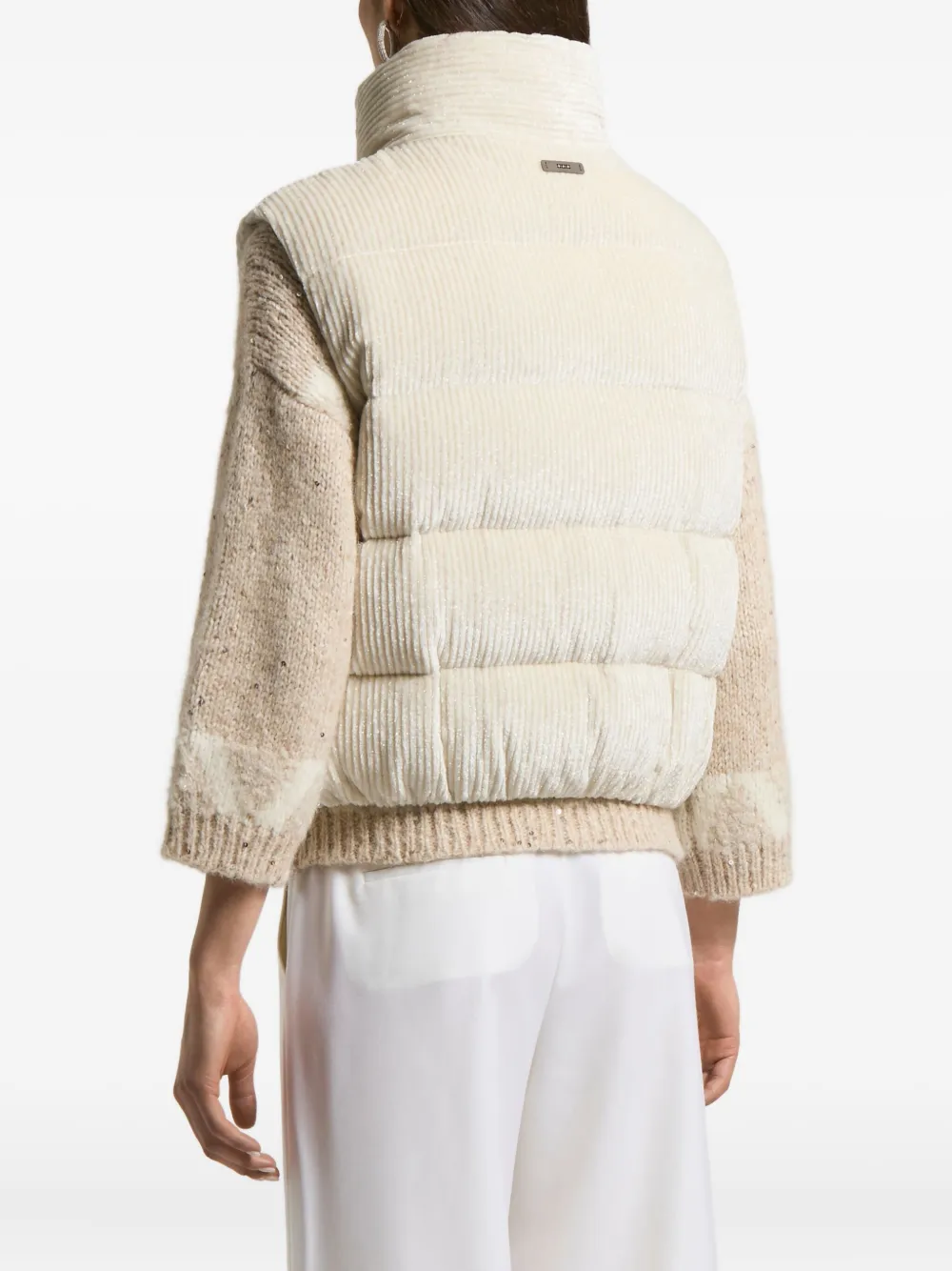 Peserico Ribfluwelen bodywarmer Beige