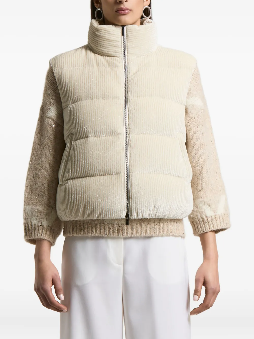 Peserico corduroy quilted gilet | Neutrals | Image 1