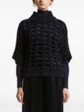Peserico high-neck grid cut-out sweater - Black