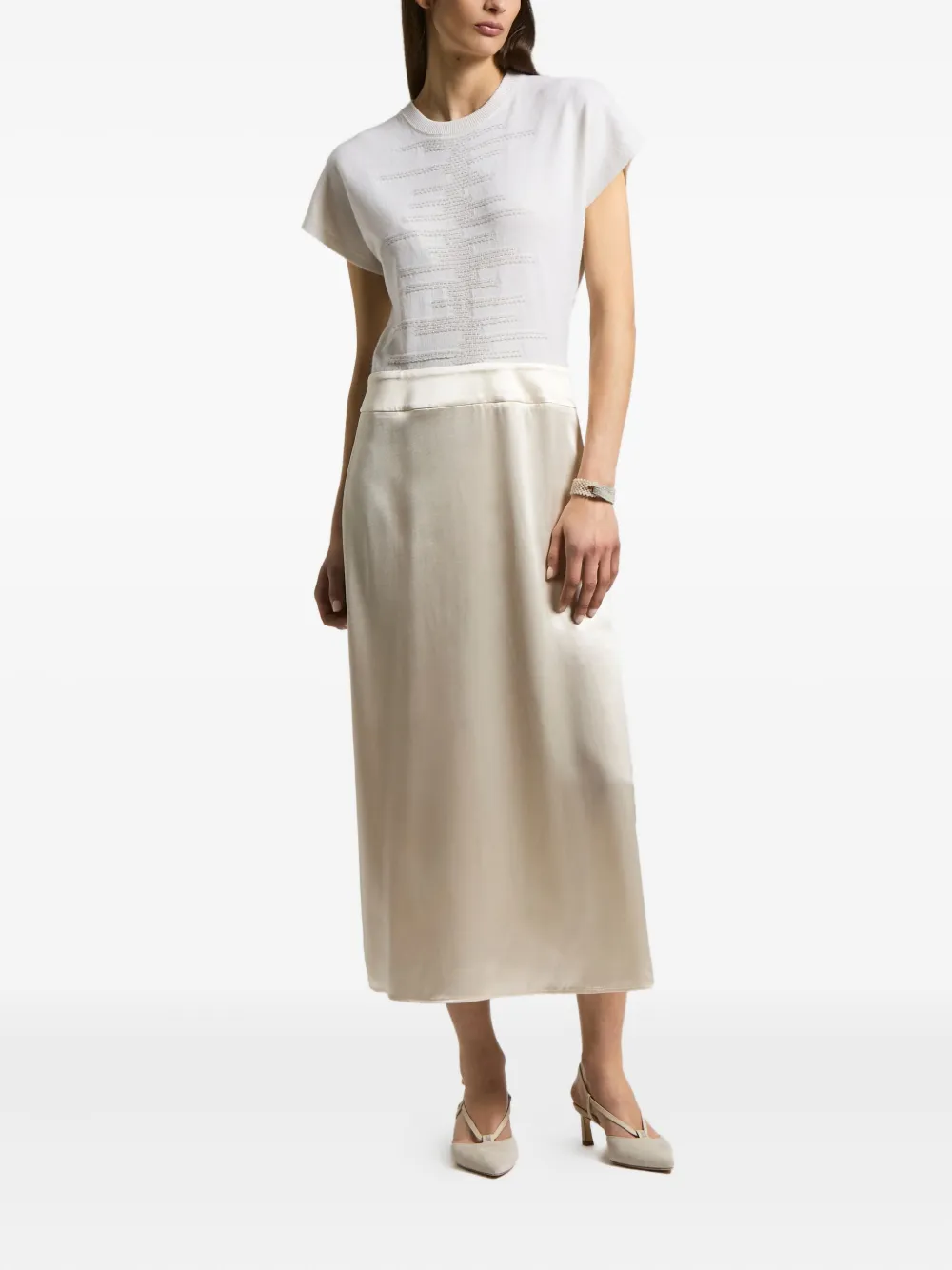 Peserico satin midi dress | White | Image 1