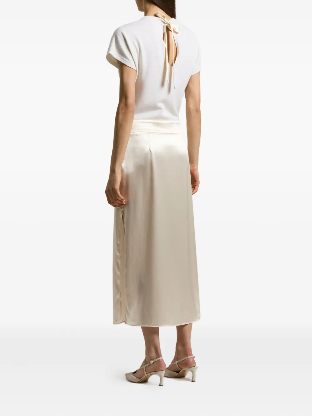 Peserico Satin Midi Dress In White