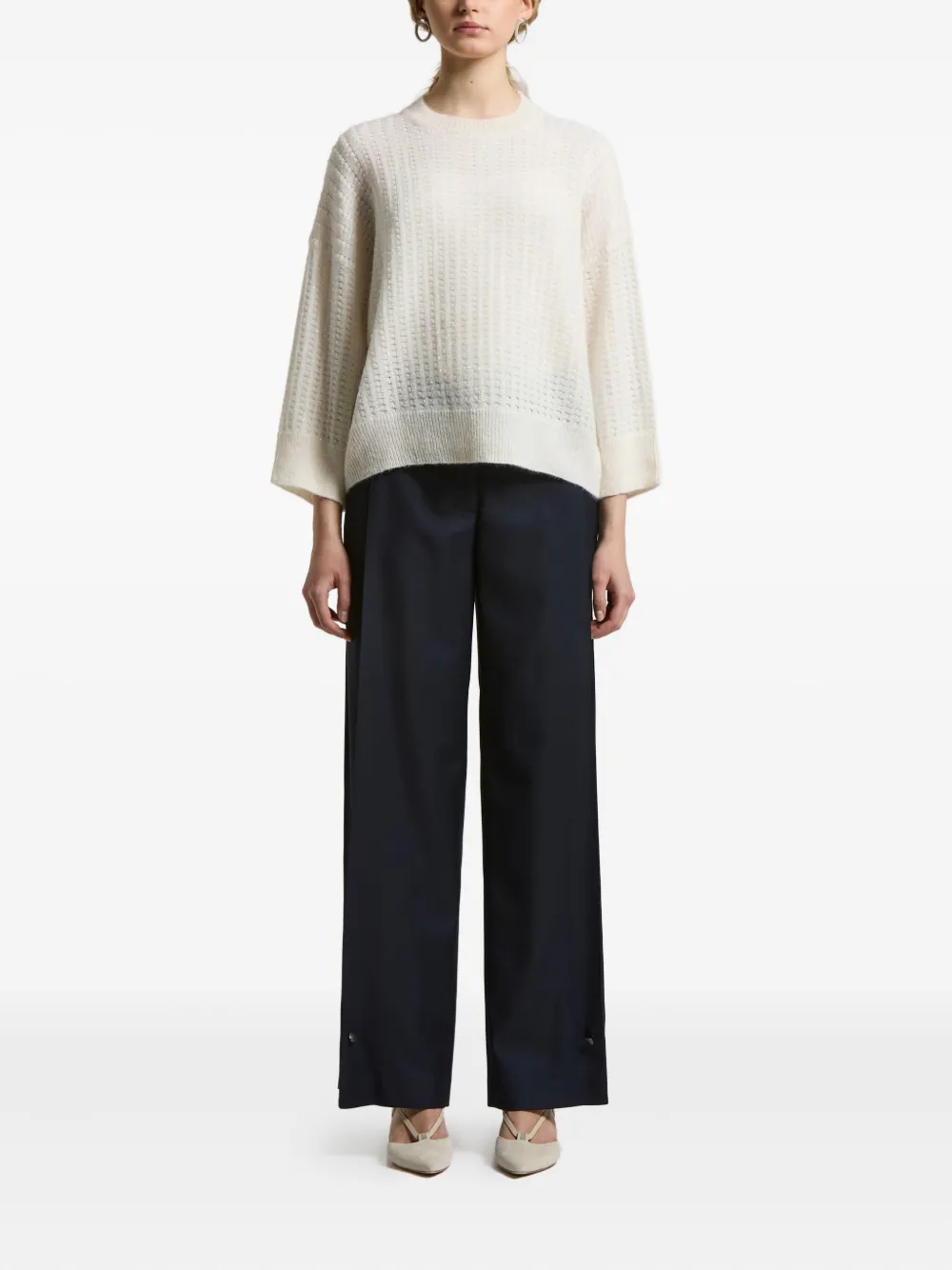 Peserico Crew-neck Sweater In White