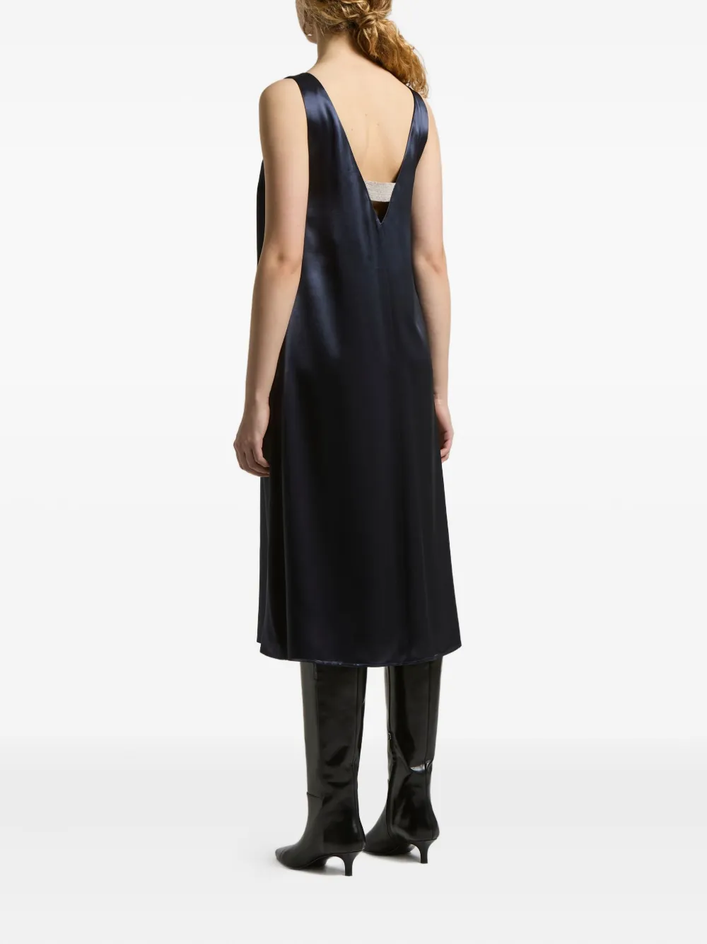 Peserico Satijnen jurk Blauw