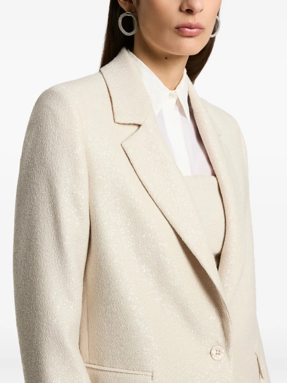 Peserico Single-button Blazer In Neutral