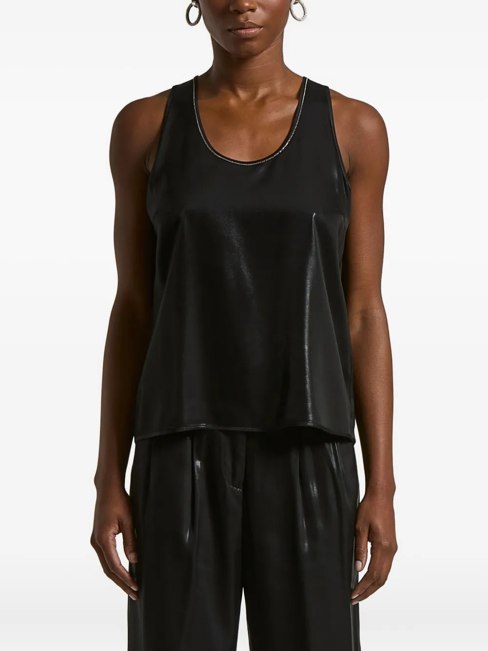 Peserico top con ribete en U | negro | Image 1