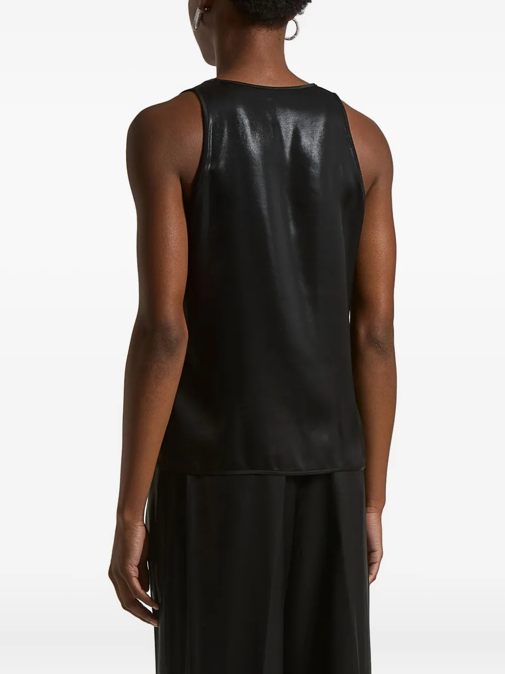 Peserico Top met U-hals en afwerking Zwart