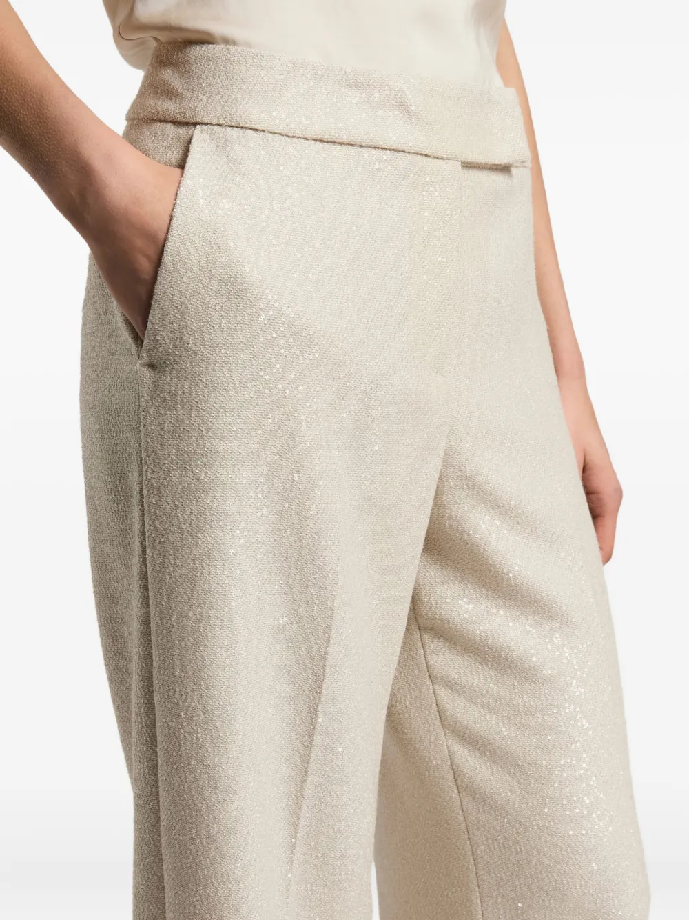 Peserico Sequin-detail Trousers In Neutral