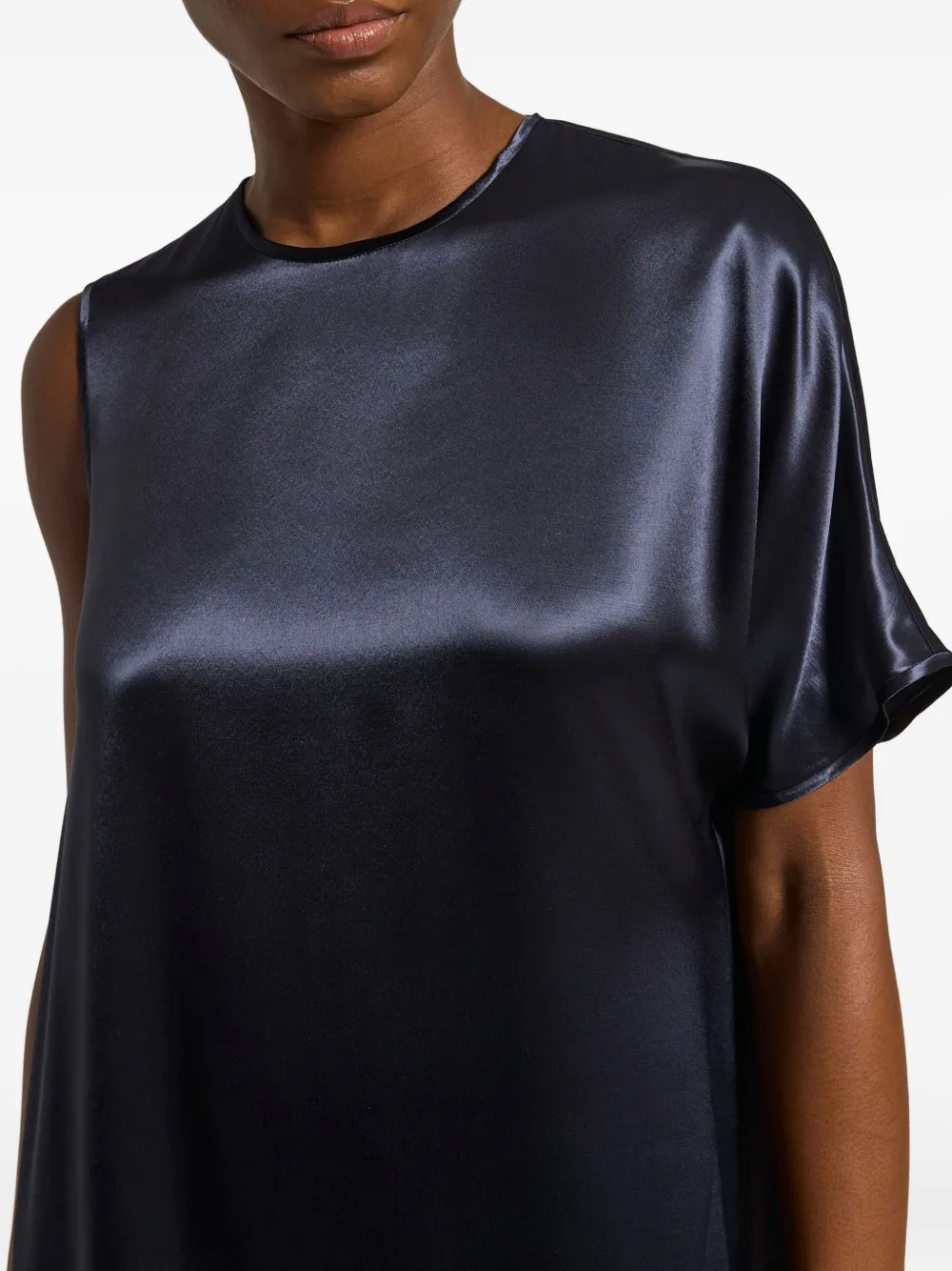 Peserico Asymmetric-sleeve Blouse In Blue