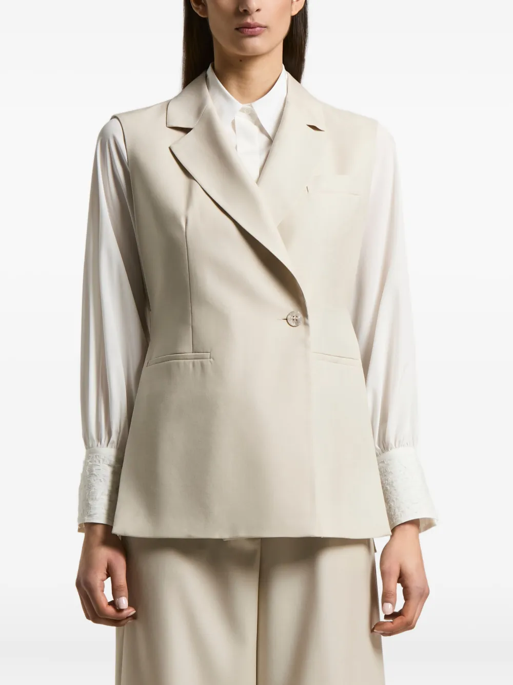 Peserico double-breasted waistcoat | Neutrals | Image 1