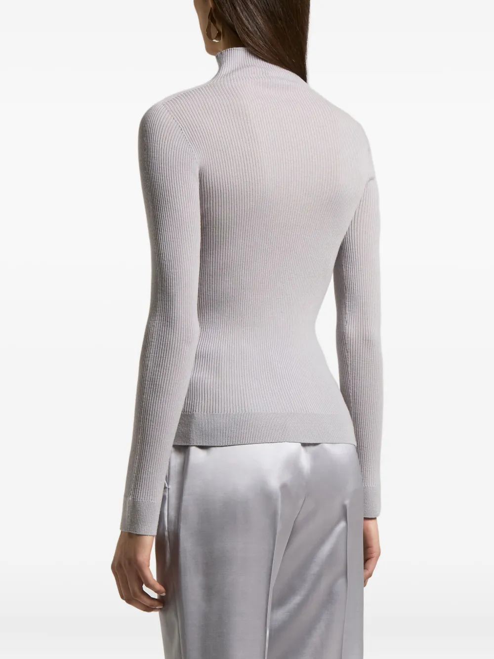 Peserico Ribgebreide top met col Grijs