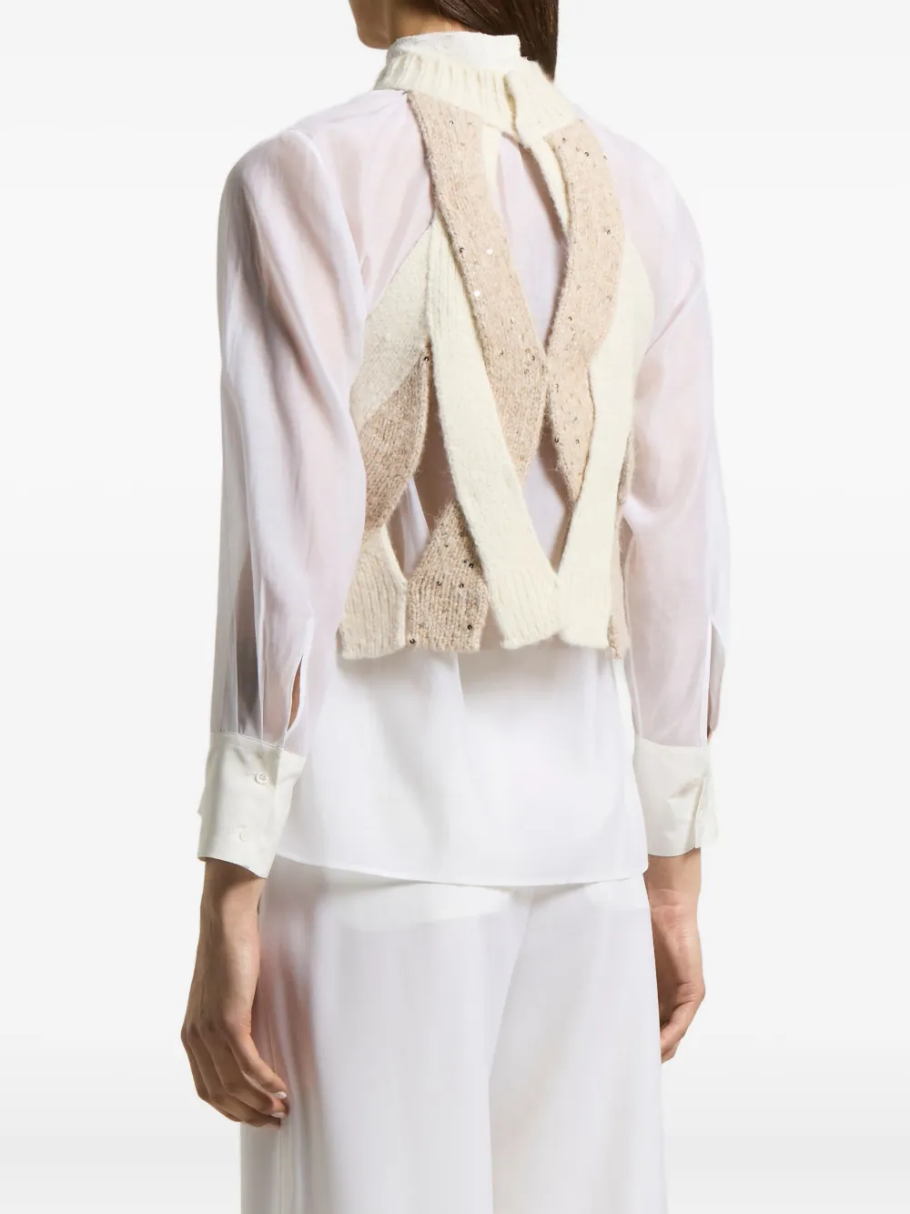 Peserico Braided Knit Vest In Multi