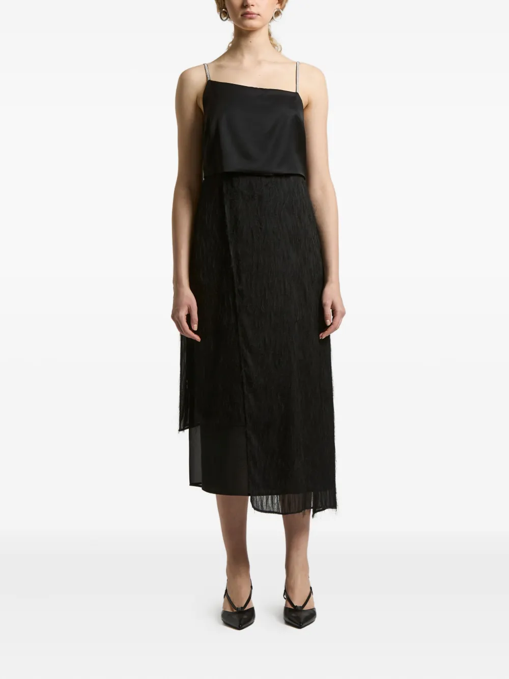 Peserico satin-top midi dress | Black | Image 1