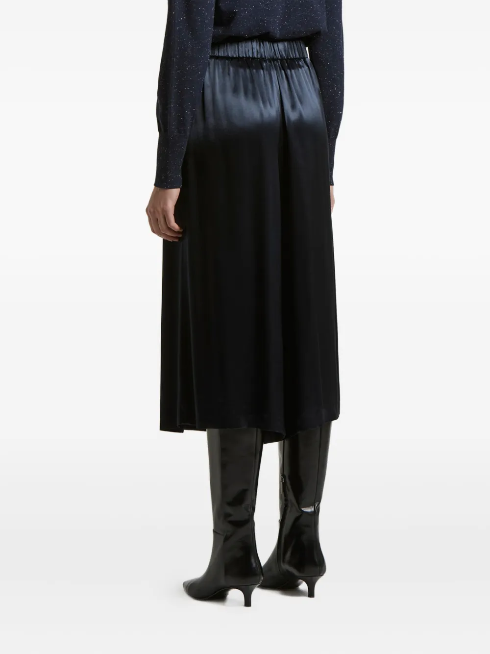 Peserico Pleated-front Satin Trousers In Blue