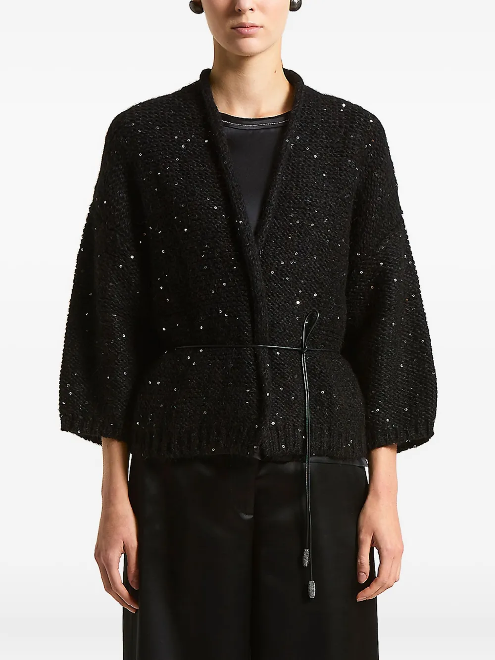 Peserico sequin-embellished cardigan | Black | Image 1