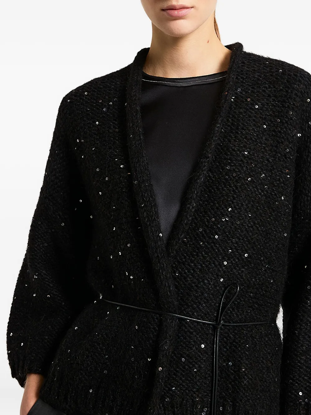 Peserico Vest met pailletten Zwart