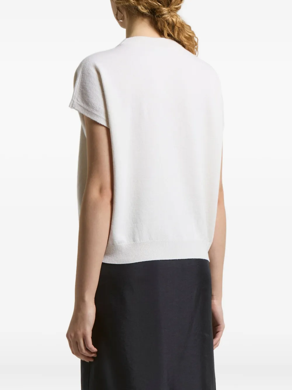 Peserico Short-sleeve Knit T-shirt In White