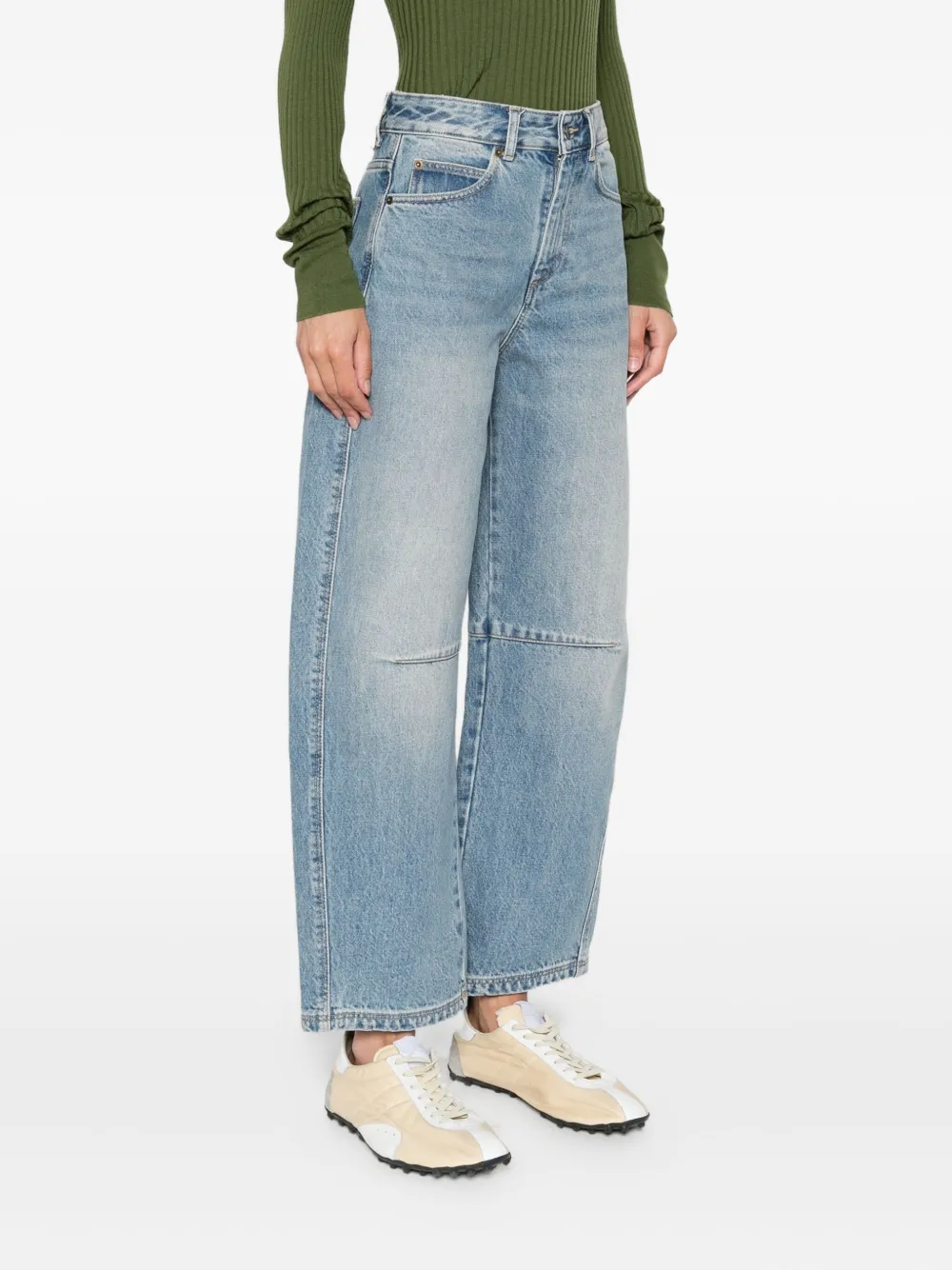 Soeur Cotton Wide-leg Jeans In Blue