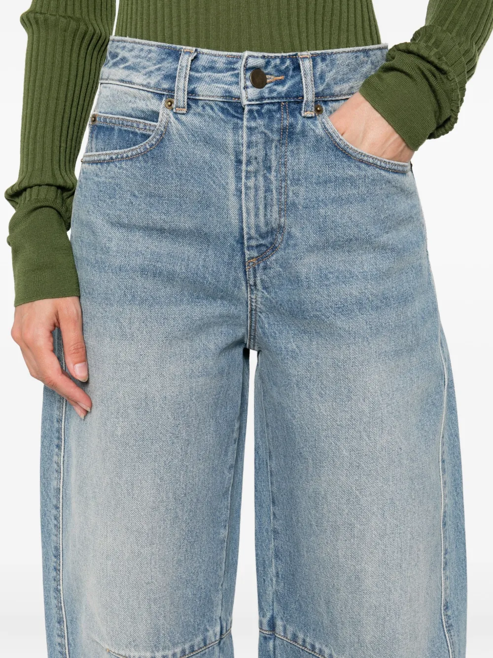 Soeur Cotton Wide-leg Jeans In Blue