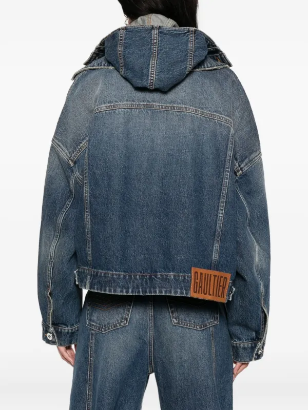 Jean Paul Gaultier Hooded Denim Jacket | Blue | FARFETCH