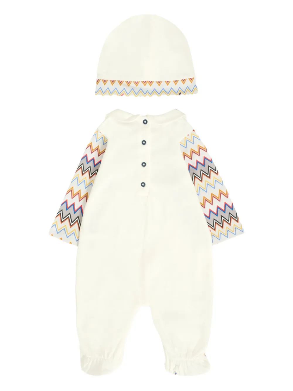 Missoni Kids Romperset met zigzag-patroon Beige