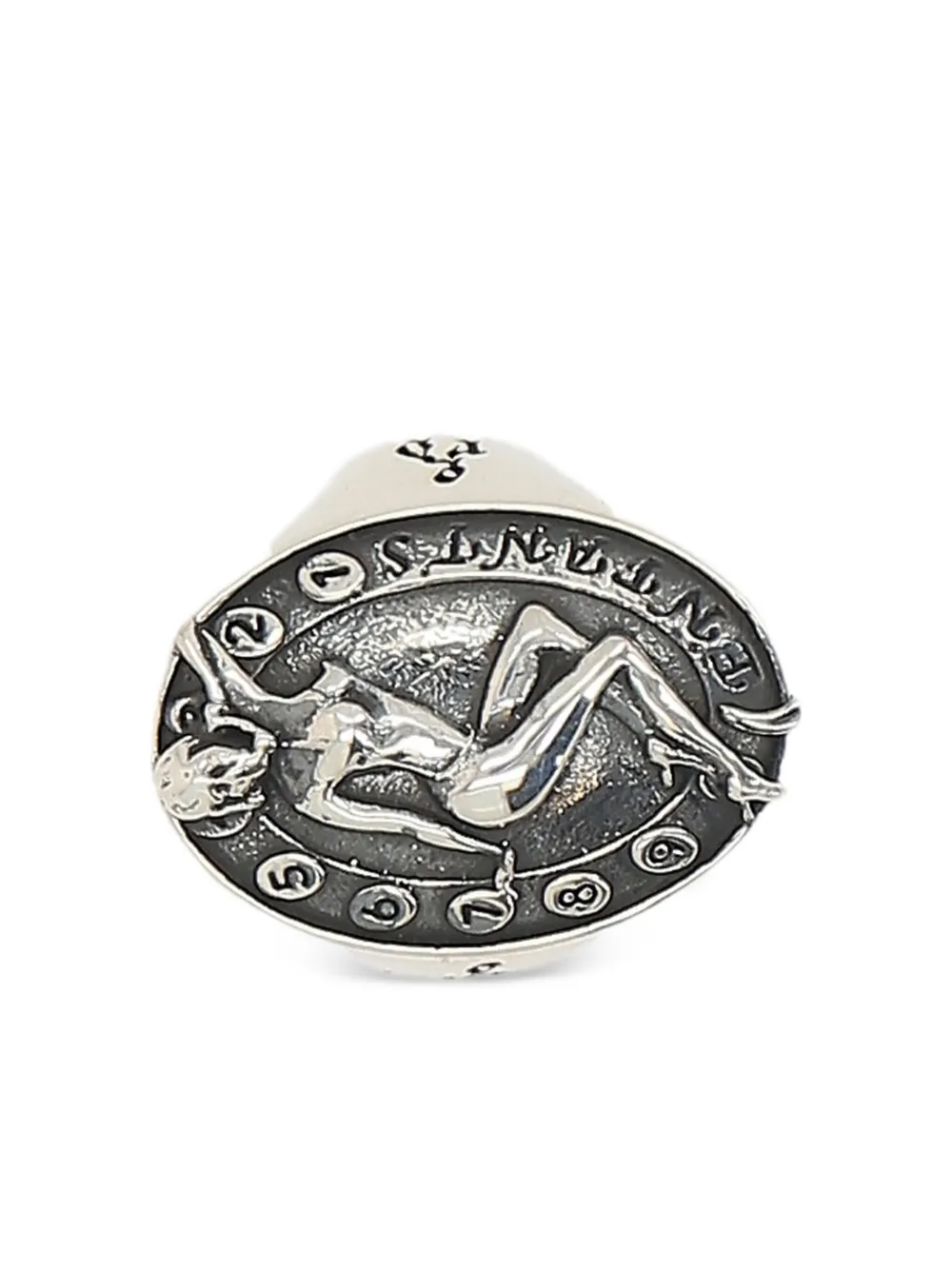Enfants Riches Déprimés engraved-motif sterling-silver ring - シルバートーン Enfants Riches Déprimés engraved-motif sterling-silver ring - シルバートーン