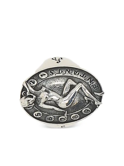 Enfants Riches Déprimés engraved-motif sterling-silver ring