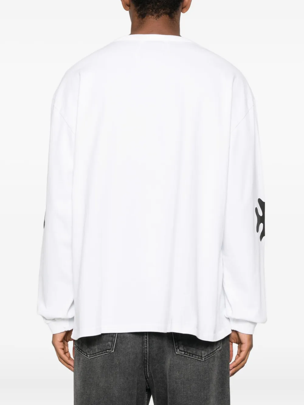 RHUDE logo-print long-sleeve sweatshirt Wit