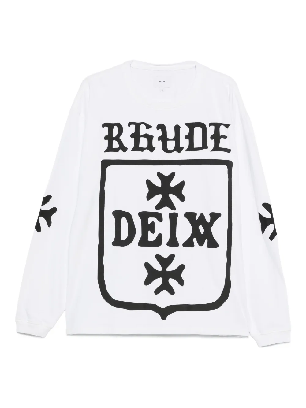 RHUDE logo-print long-sleeve sweatshirt Wit
