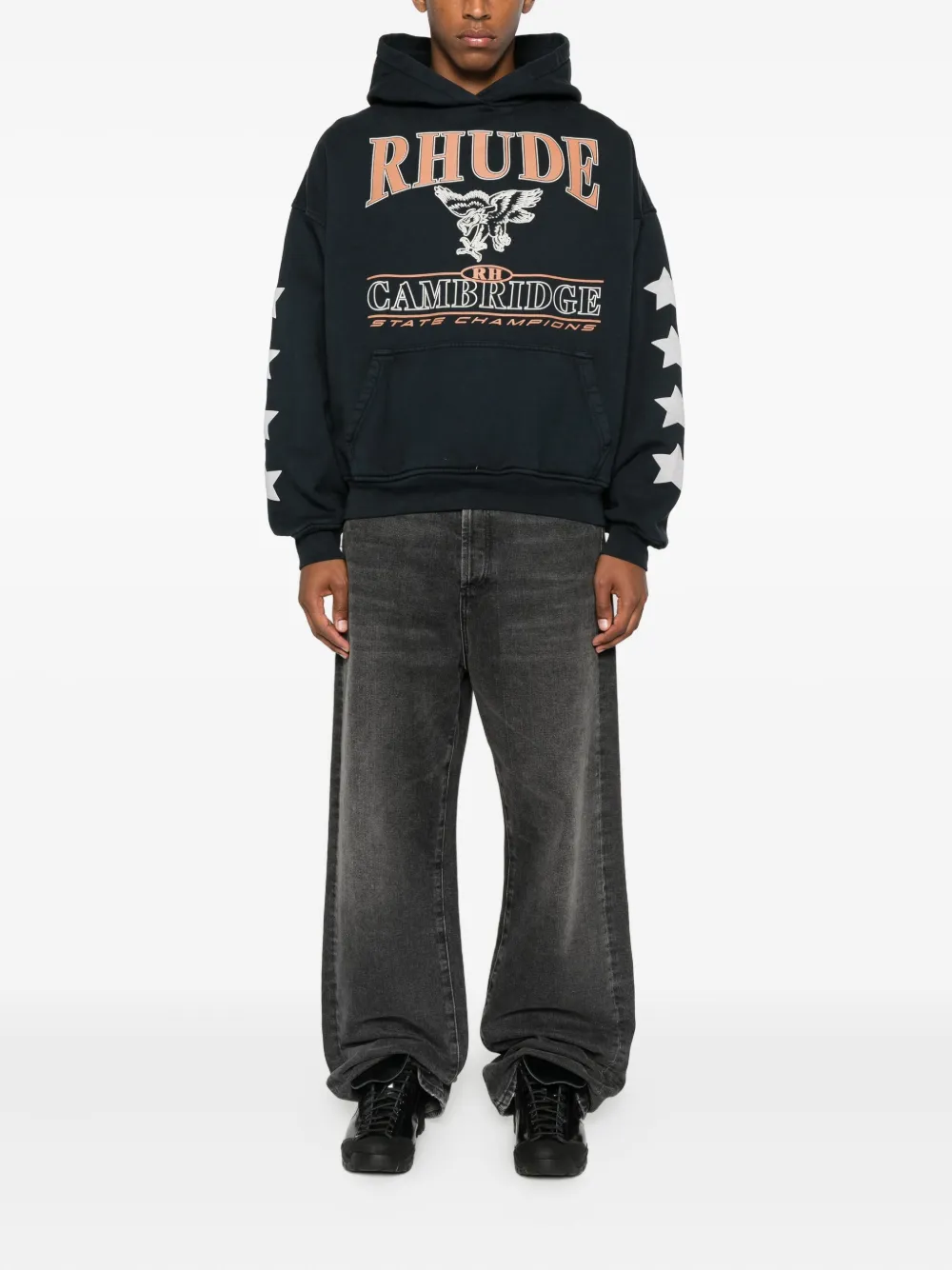 RHUDE Hoodie met print Zwart
