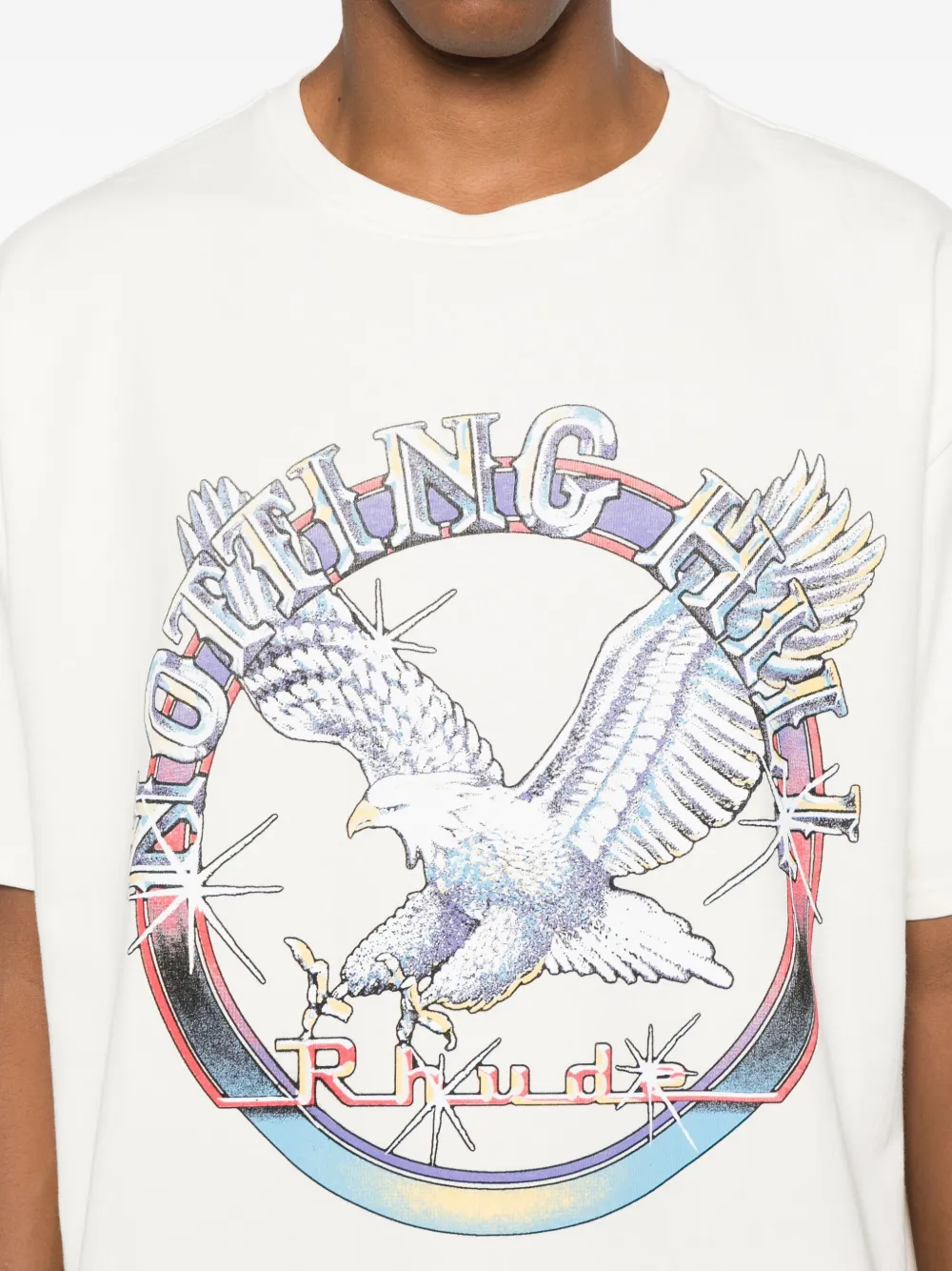 RHUDE T-shirt met grafische print Beige