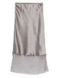 The Garment Catania silk-panelled slip skirt - Grey