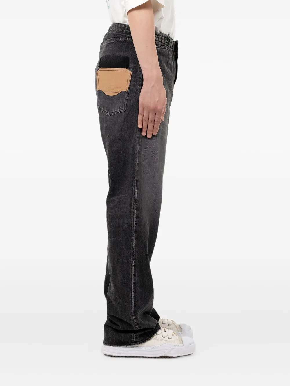 Maison MIHARA YASUHIRO Jeans met elastische taille en opgestikte zak Zwart