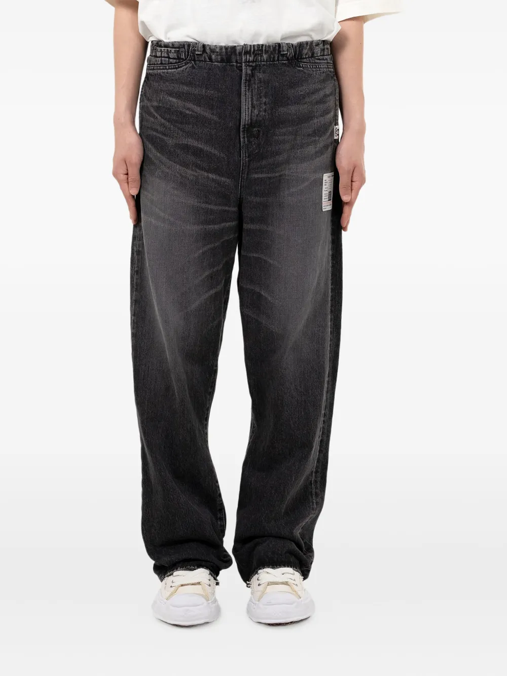 Maison MIHARA YASUHIRO Jeans met elastische taille en opgestikte zak - Zwart