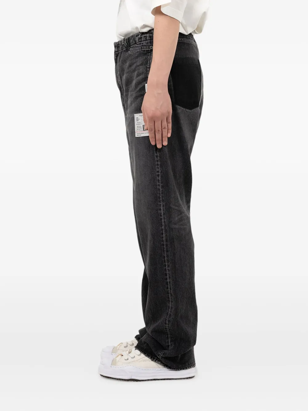 Maison MIHARA YASUHIRO Jeans met elastische taille en opgestikte zak Zwart