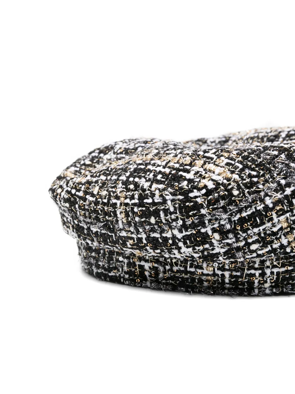 Maison Michel Tweed pet met patroon Zwart