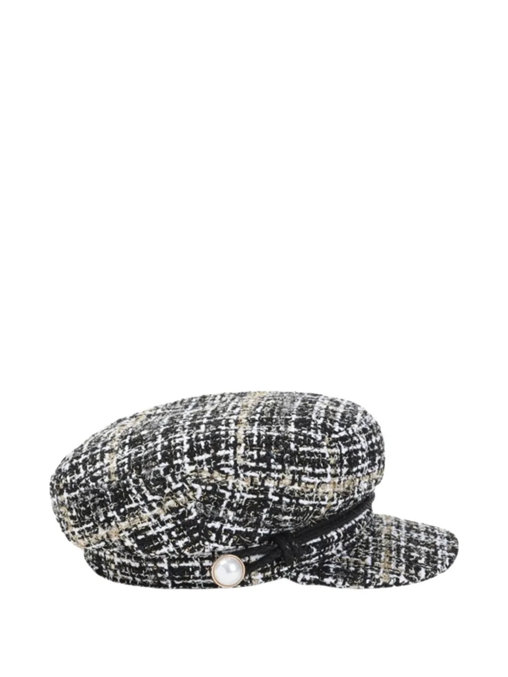 Maison Michel Cappello da baseball in tweed - Nero