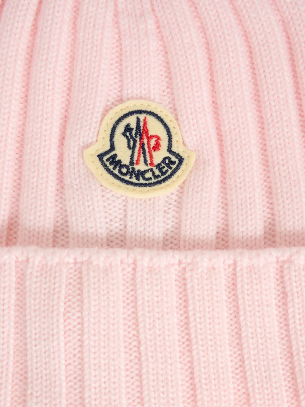 Moncler Enfant ribbed-knit beanie Roze