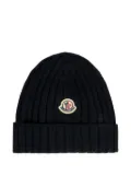 Moncler Enfant ribbed-knit logo beanie - Blue